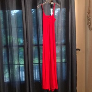 Open Back Red Maxi Dress